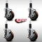Service Caster 4'' SS Maroon Poly Swivel 1-1/4'' Expanding Stem Caster Set with Brake, 4PK SCC-SSEX20S414-PPUB-MRN-TLB-114-4 - alternate 4